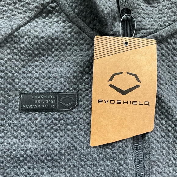 NWT EvoShield 1/2 Zip Jacquard Pullover Men’s MEDIUM Charcoal Grey Textured - Picture 4 of 11